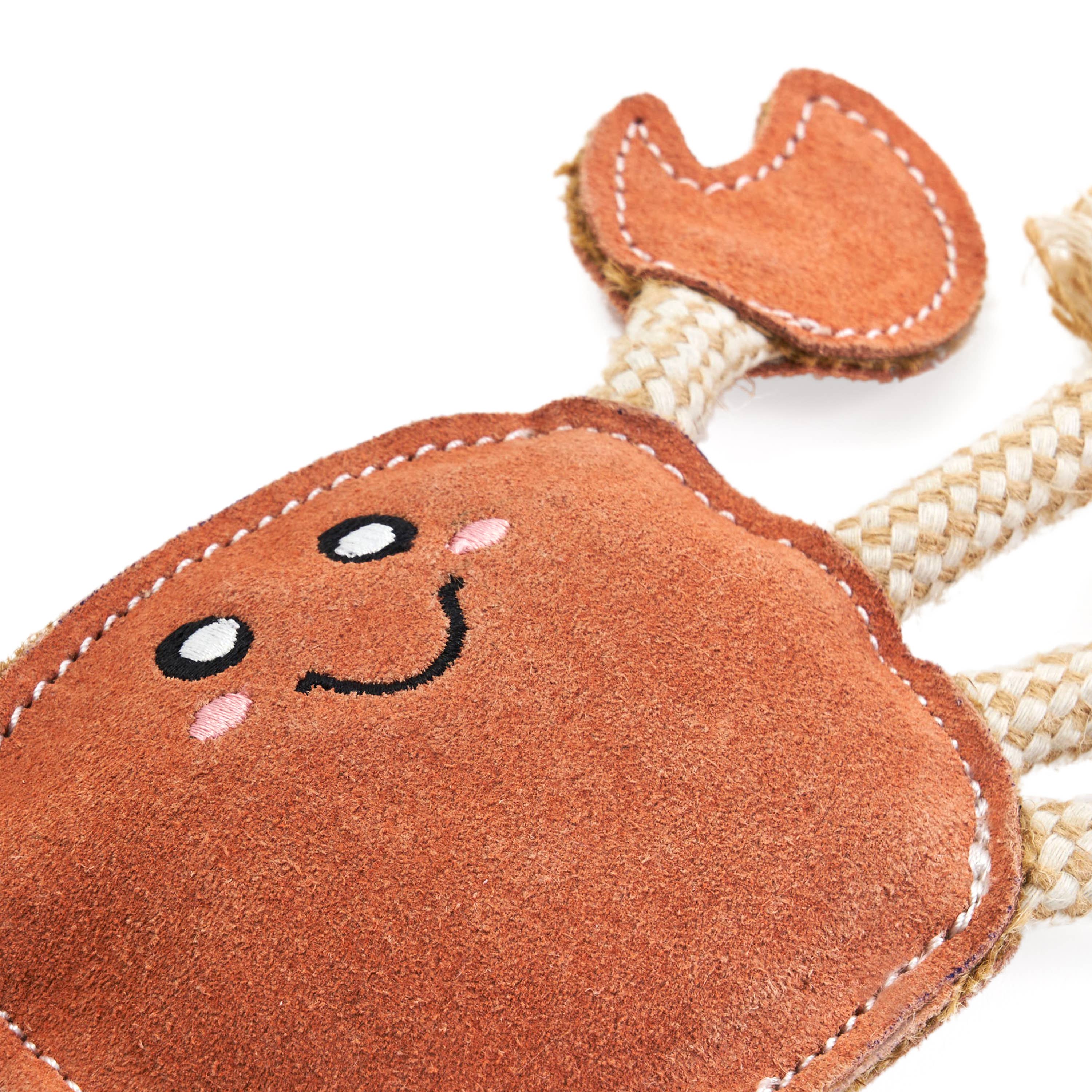 ZippyPaws - EcoZippy Suede and Rope Buddies - Crab - Dog Toy