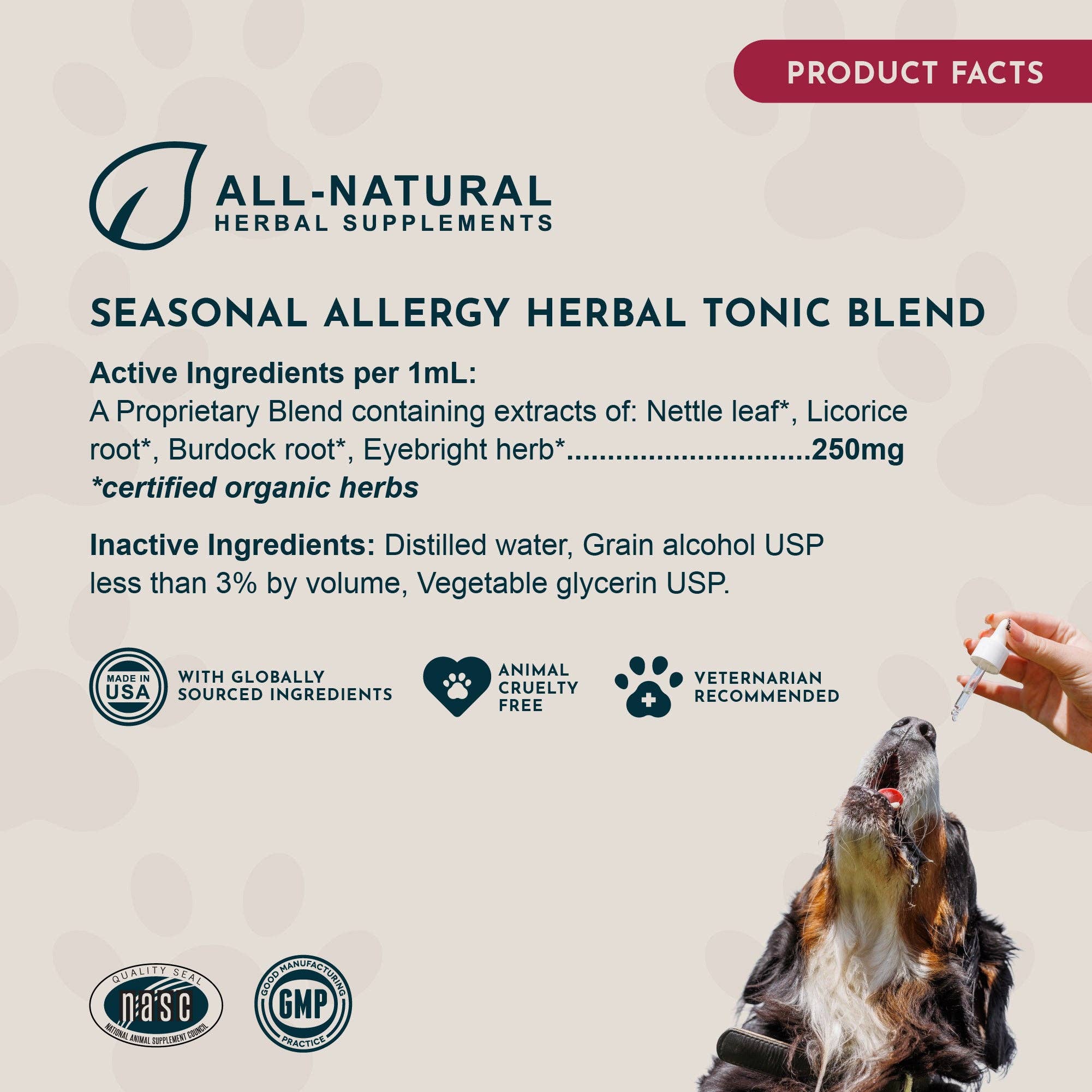 Animal Essentials | Seasonal Allergy Herbal Tonic | Maintains Normal Histamine Levels: 1oz