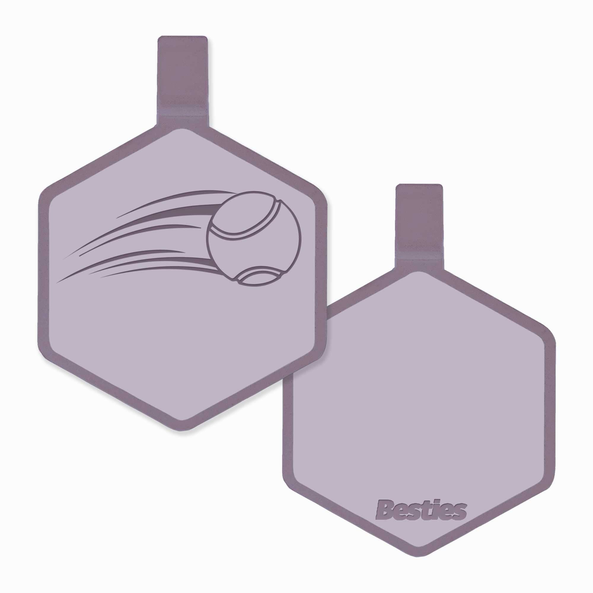 Besties Pets - Tennis Ball Silicone Dog ID Tag: Aqua