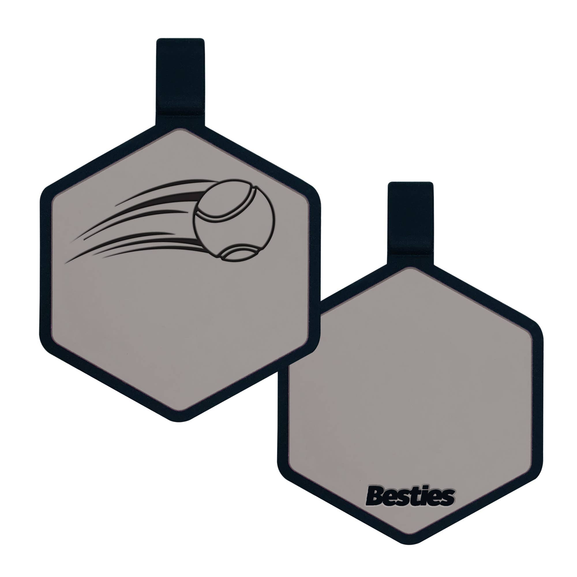 Besties Pets - Tennis Ball Silicone Dog ID Tag: Aqua
