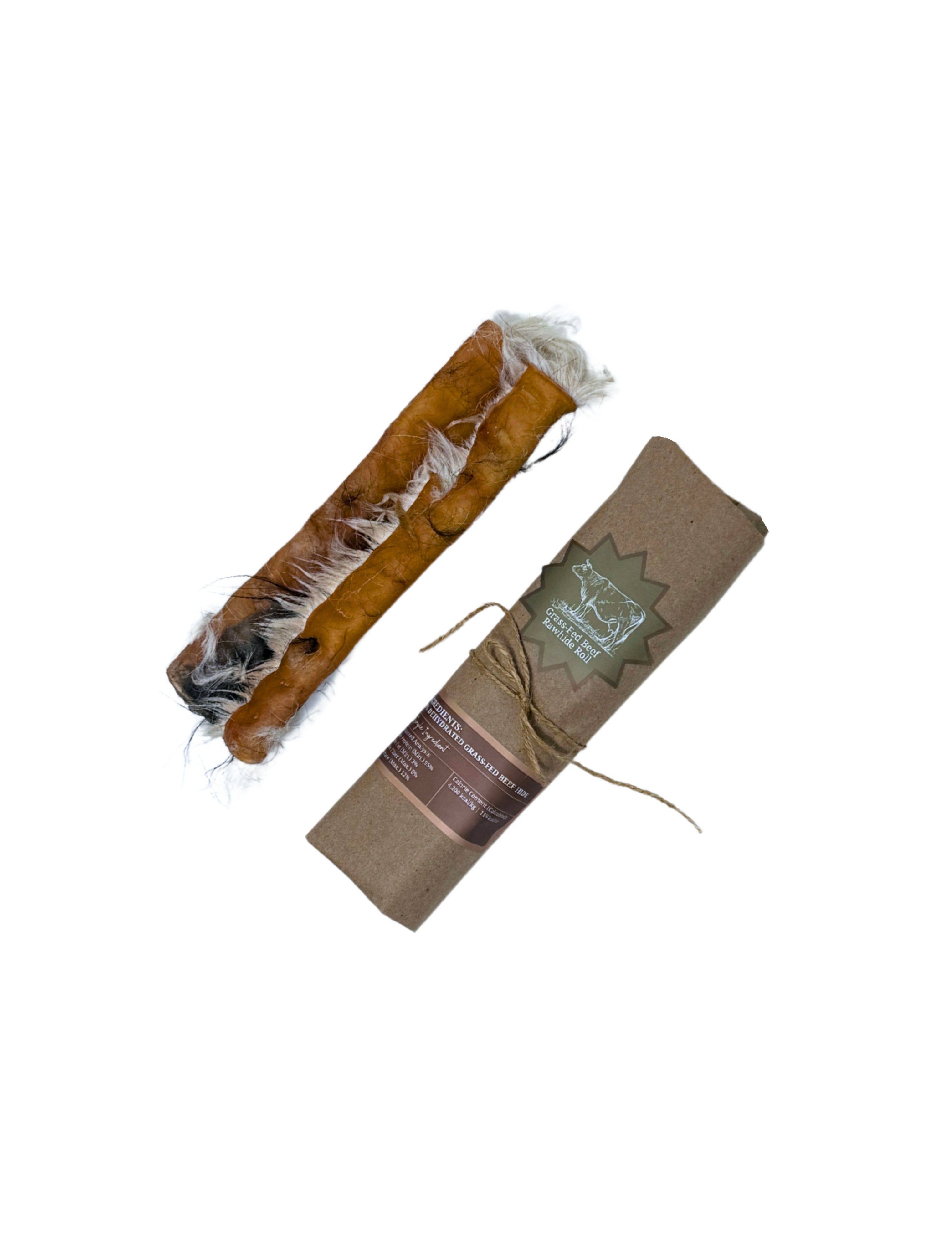 Litto Howler | Dehydrated Grass-Fed Beef Rawhide Roll (Fur-On)