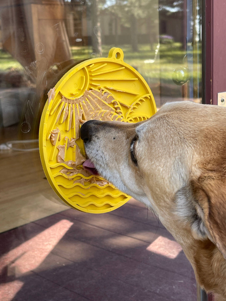 SodaPup - Sun n' Sea eMat Enrichment Lick Mat With Suction Cups: Yellow