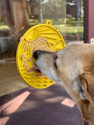 SodaPup - Sun n' Sea eMat Enrichment Lick Mat With Suction Cups: Yellow