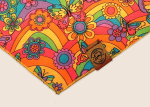 Hippy Vibes Printed Dog Bandana // Sustainable // 100% Cotton // Tie On // Slim Fitted