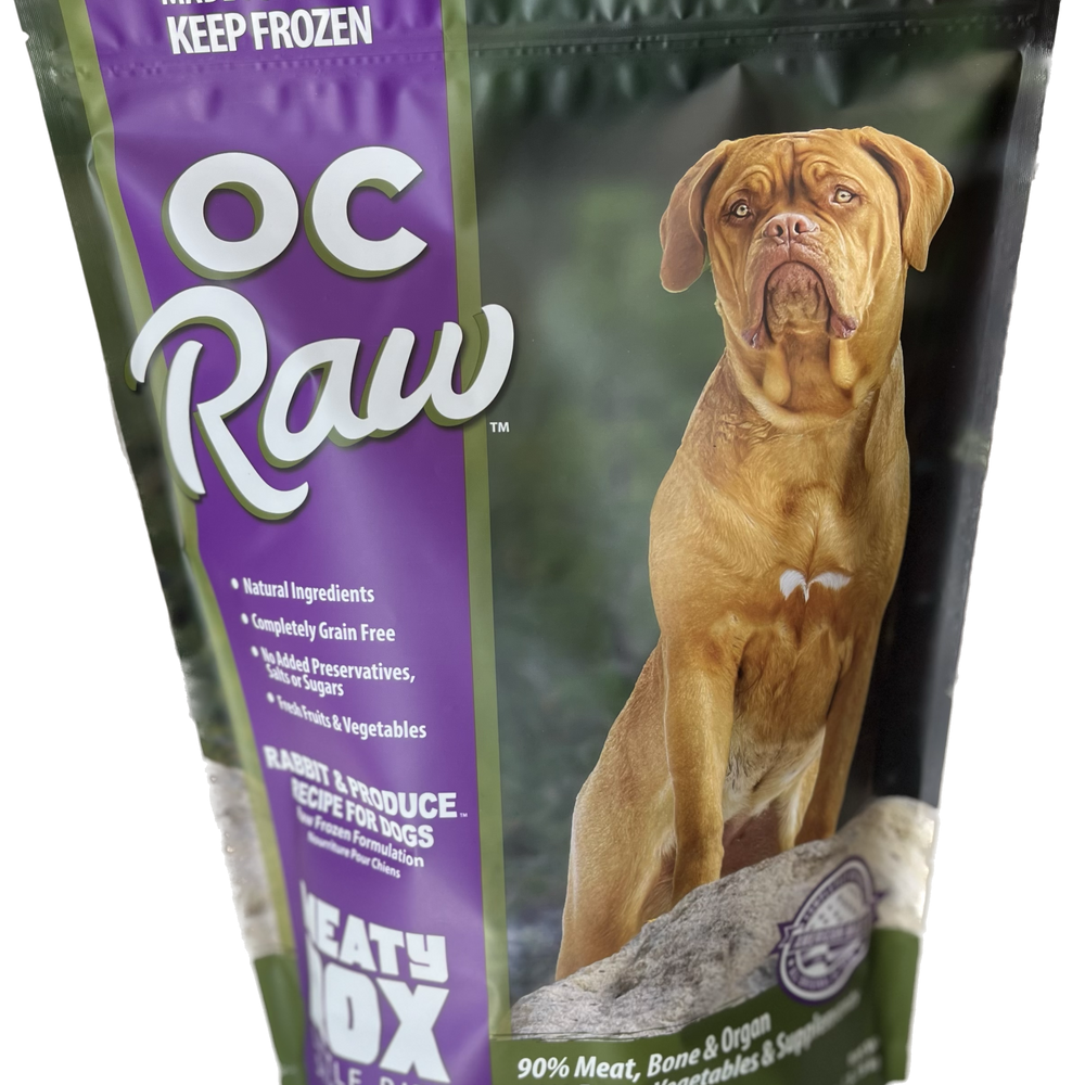 OC Raw Frozen Rox Rabbit + Produce