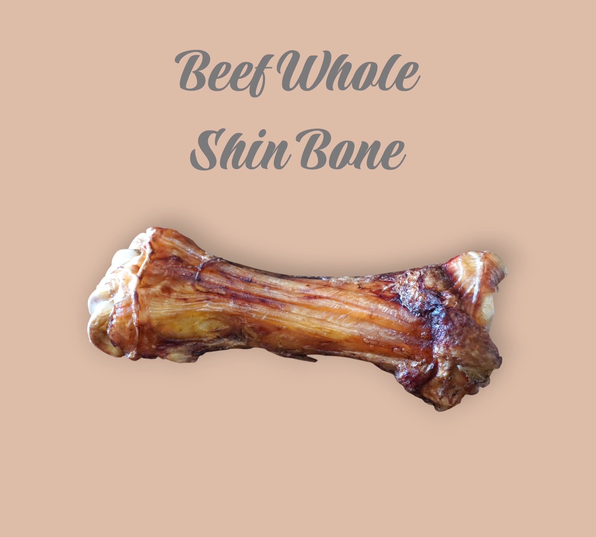 Pet Power Studio baked beef whole shin bone, a long-lasting natural chew treat for aggressive chewing dogs.