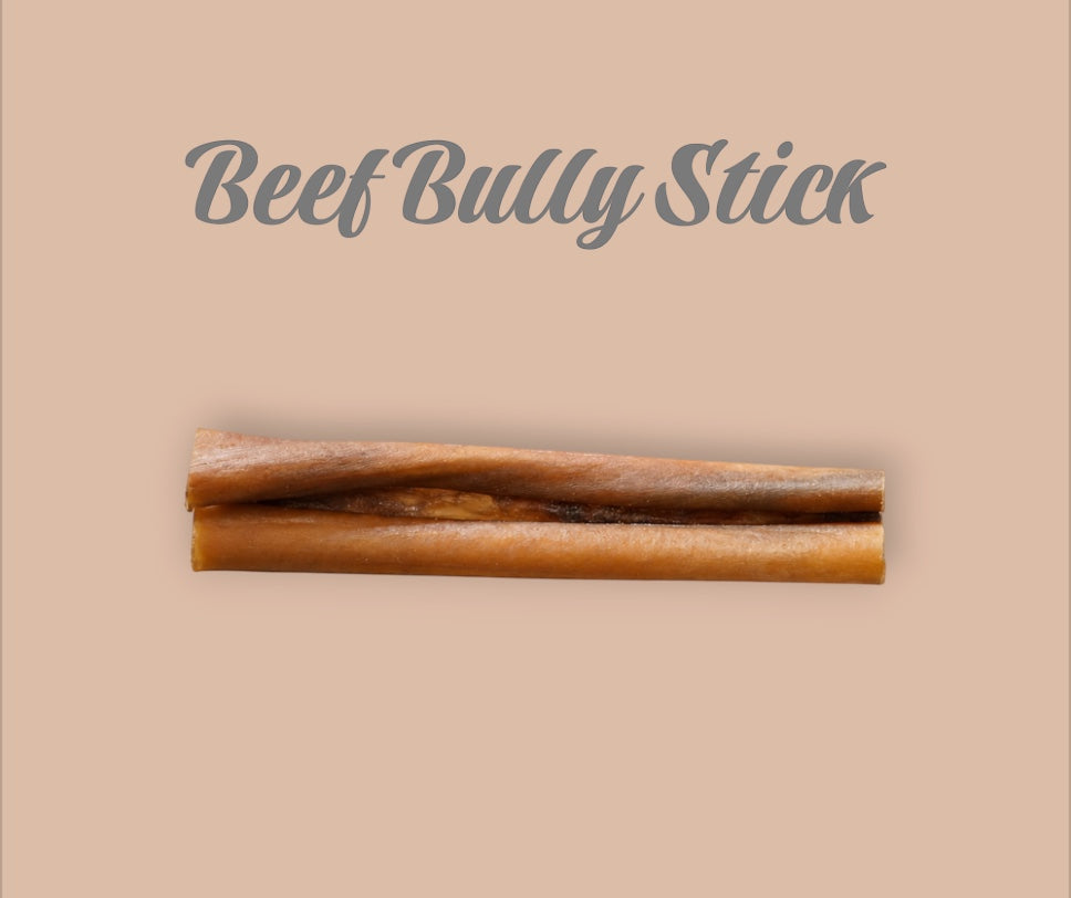 Pet Power Studio natural beef bully stick dog chew for dental health and long-lasting entertainment