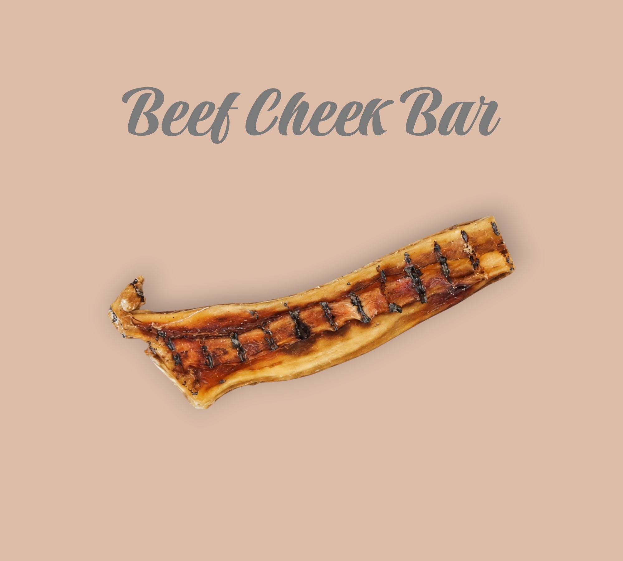 Pet Power Studio natural beef cheek bar dog chew, a long-lasting, single-ingredient protein treat for dental health.