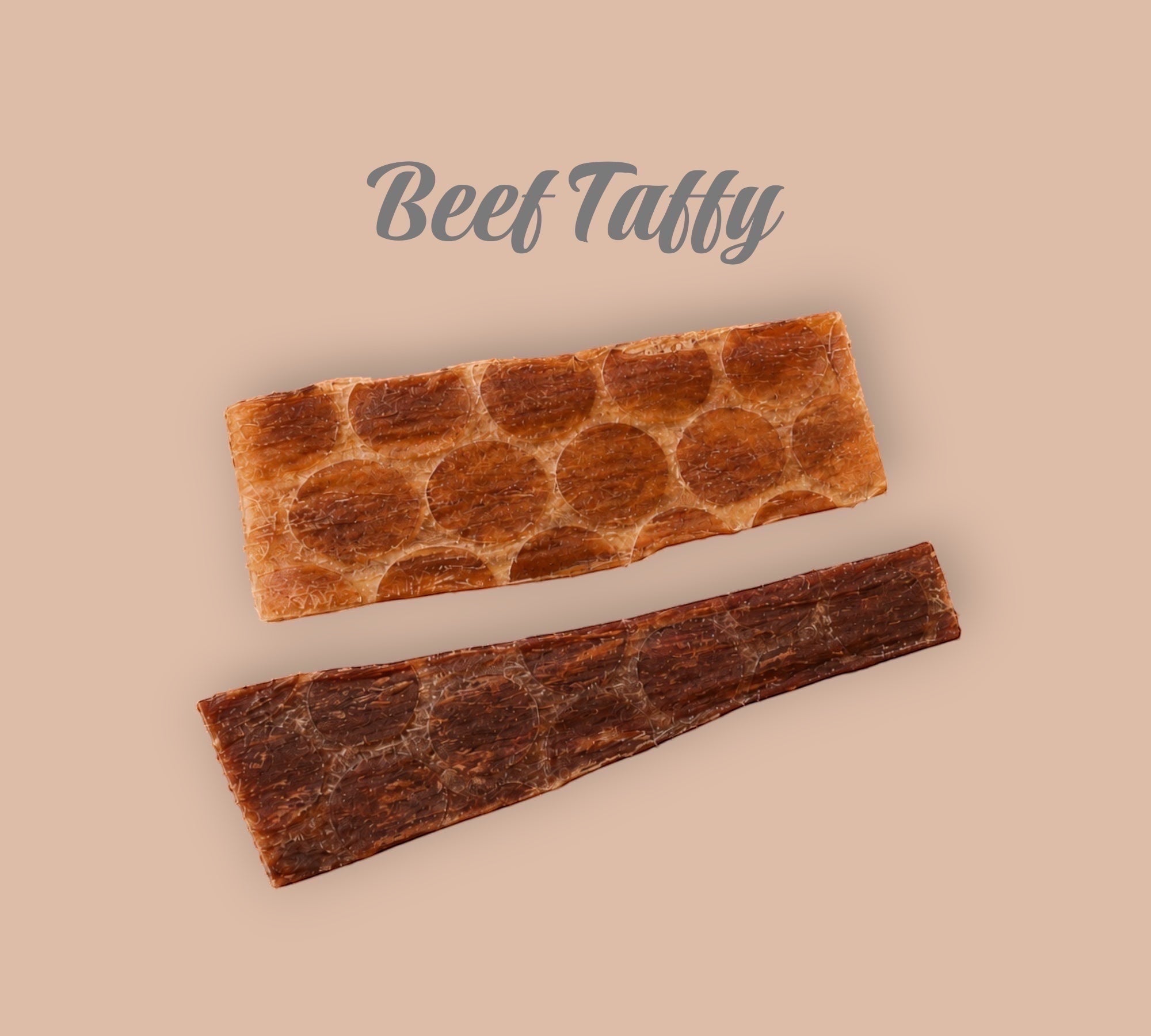 Pet Power Studio Beef Taffy dog treats, two natural dried beef esophagus chews