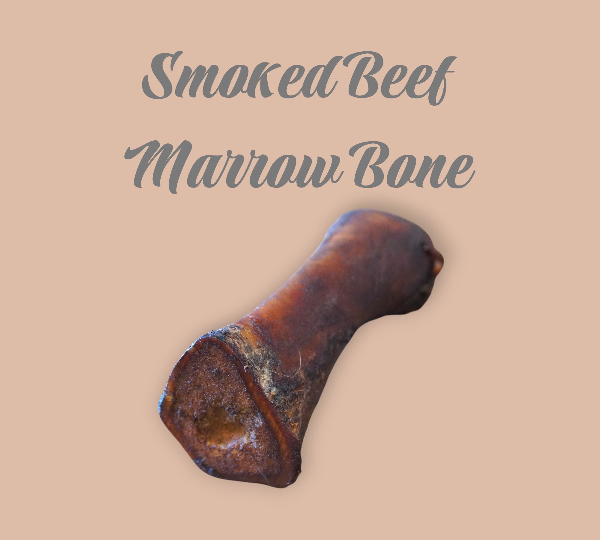 Pet Power Studio large smoked beef marrow bone for dogs, cold-smoked for safety and natural flavor.