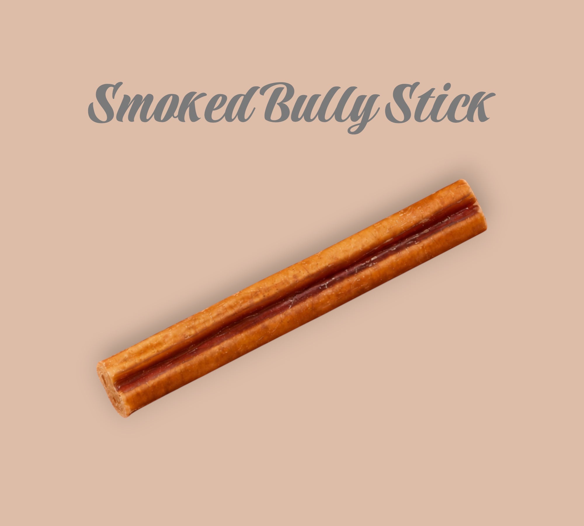 Pet Power Studio 12-inch smoked bully stick dog treat made from natural grass-fed beef