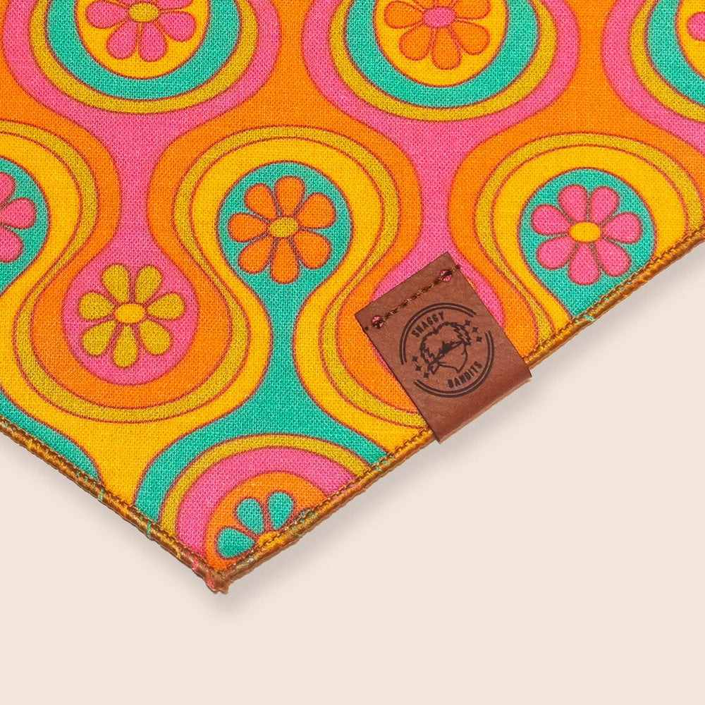 
                  
                    Trippy Floral Printed Dog Bandana // Sustainable // 100% Cotton // Tie On // Slim Fitted
                  
                