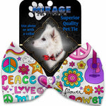 Mirage Hippy Love Pet Bow Tie Collar Accessory with Velcro