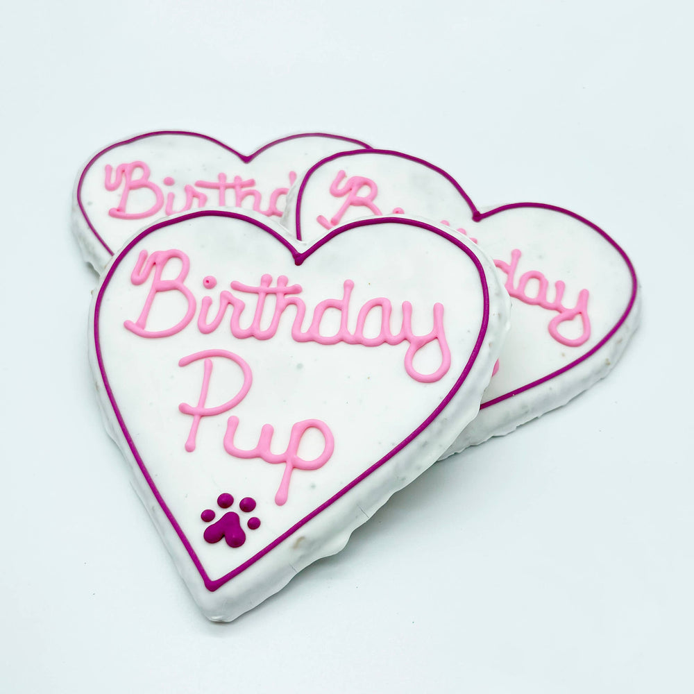 
            
                Load image into Gallery viewer, Furry Belly Bake Shop - Birthday Heart Crunchy Oat Cookie: Pink
            
        