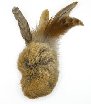 Natural Rabbit Fur & Feathers, Handmade Cat Toy, Birbits