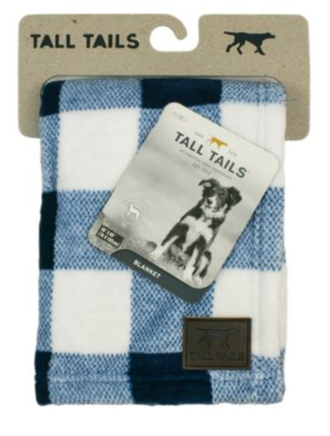 Tall Tails Navy Plaid Blanket