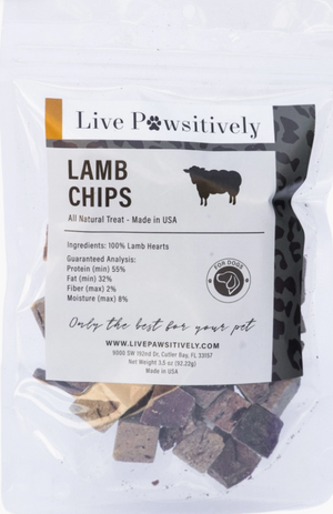 Live Pawsitively Lamb Chips All Natural Dog Treats - 3.5oz