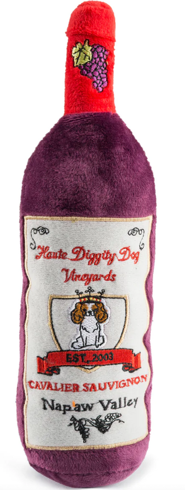 Haute Diggity Dog Cavalier Sauvignon Wine Bottle Dog Toy