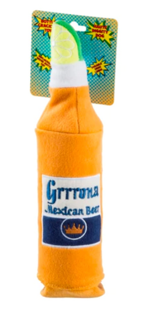 Haute Diggity Dog Grrrona Beer Water Bottle Crackler Dog Toy