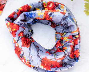 Wixom's Whimsies Dog Infinity Scarf - Blue Floral