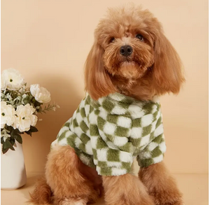 
            
                Load image into Gallery viewer, Temu Dog Sweater - Green Checker
            
        