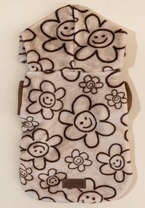 Temu Dog Sweater - Brown Floral Print