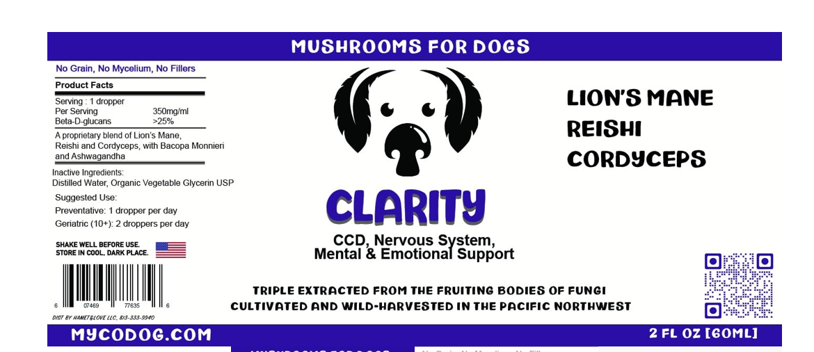 MycoDog- Mushroom Tincture- Clarity (1oz, 2oz)