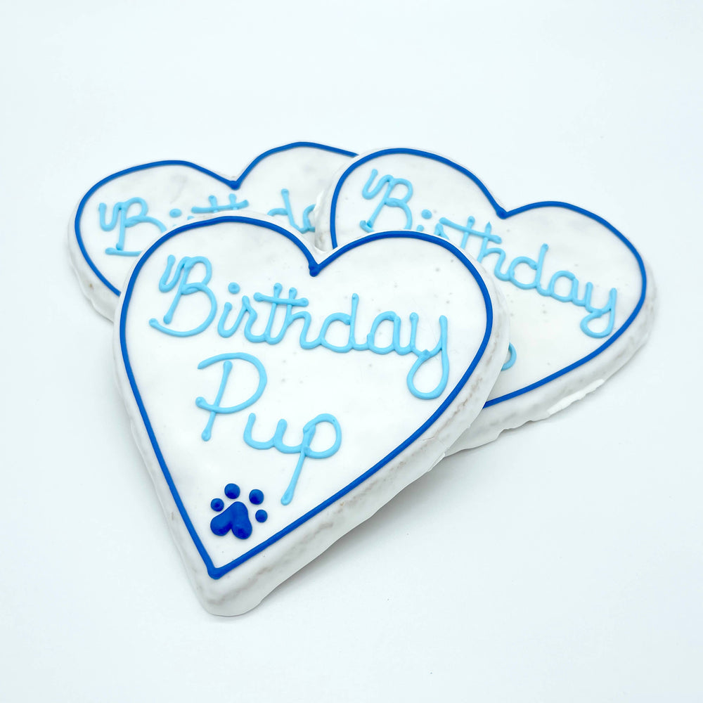 
            
                Load image into Gallery viewer, Furry Belly Bake Shop - Birthday Heart Crunchy Oat Cookie: Blue
            
        