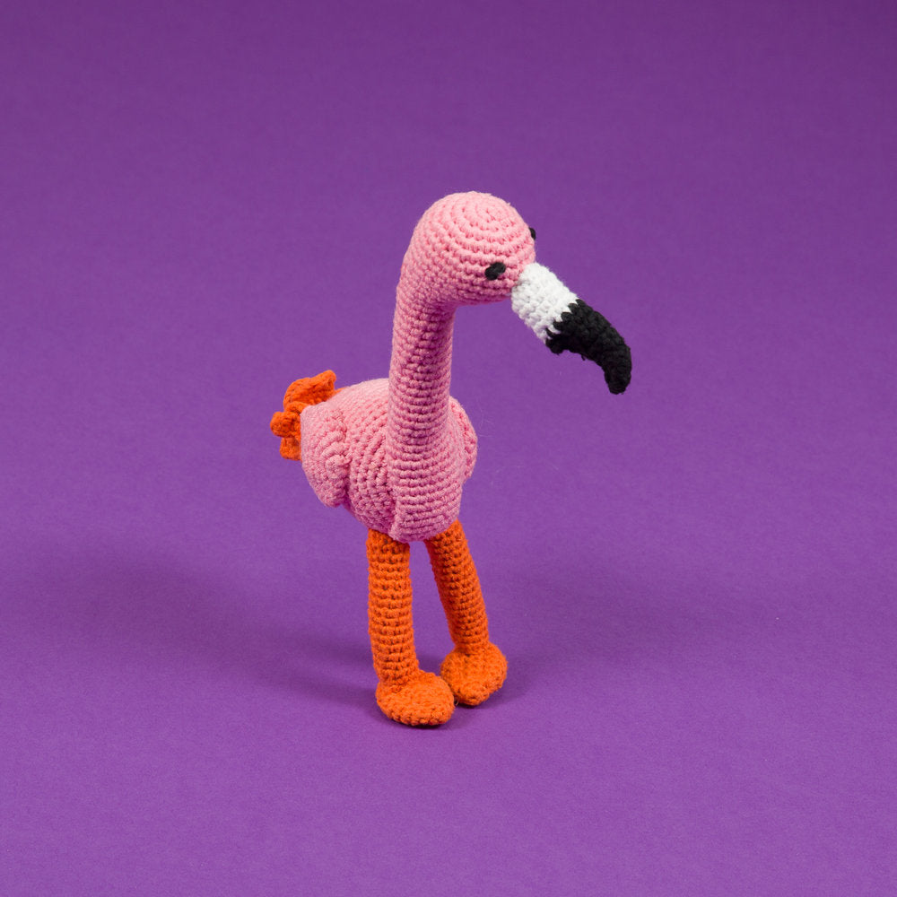 
            
                Load image into Gallery viewer, Ware of the Dog Hand Crochet Flamingo
            
        